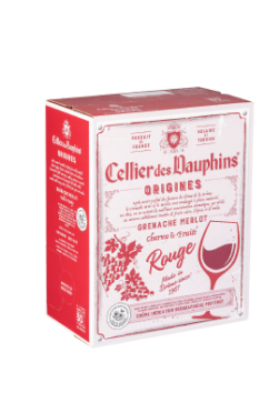 RƯỢU VANG PHÁP CELLIER DES DAUPHINS ORIGINES IGP DROME ROUGE - hộp 3 lít