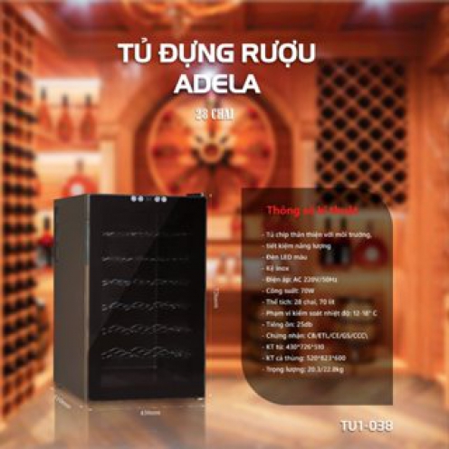 Tủ bảo quản rượu vang, tủ làm mát rượu vang Adela 28 chai