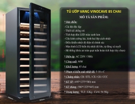Tủ rượu vang, tủ bảo quản rượu vang Vinocave 85 chai