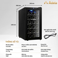  Tủ bảo quản rượu vang Adela 18 chai vang khay innox