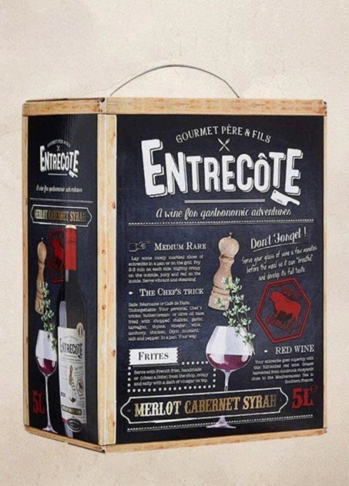 Rượu vang đỏ Pháp Entrecote Merlot Cabernet Sauvignon 3 lít 14%