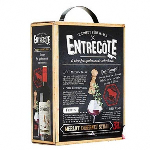 Rượu vang đỏ Pháp Entrecote Merlot Cabernet Sauvignon 3 lít 14%
