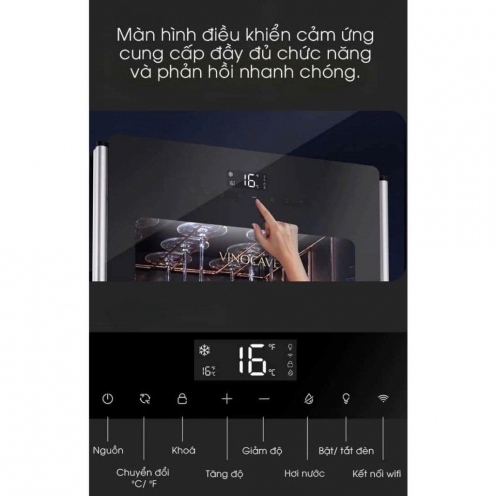 Tủ bảo quản rượu vang Vinocave 146 Chai khay gỗ cao câp