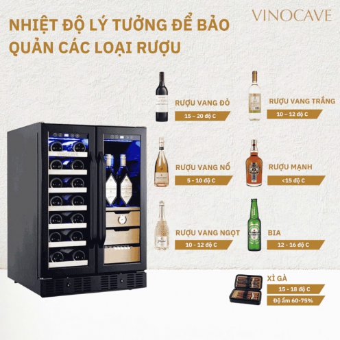 Tủ bảo quản rượu vang, cigar Vinocave