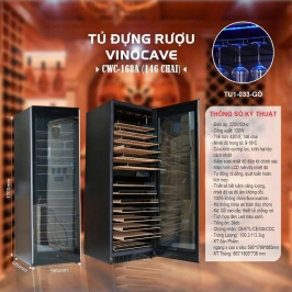 Tủ rượu vang, tủ bảo quản rượu vang Vinocave 146 chai.