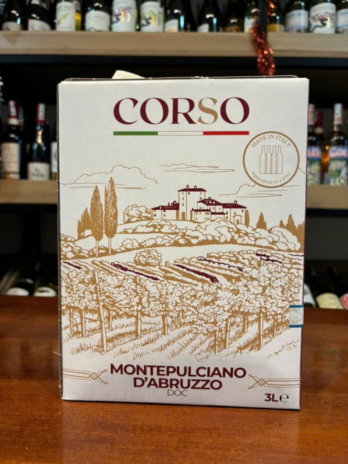 Rượu vang đỏ Ý Corso Montepulciano D’Abruzzo - bịch 3 lít